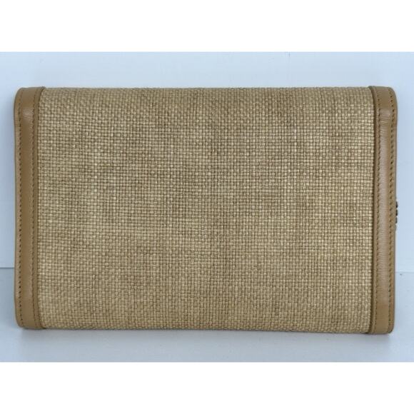 Saint Laurent Micro Raffia Monogram Uptown Chain Wallet – Natural Hay Blush - Picture 5 of 16